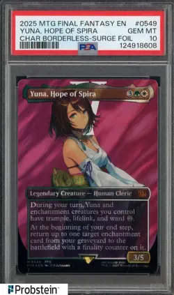 2025 MTG Final Fantasy EN Borderless Surge Foil #0549 Yuna Hope of Spira PSA 10 - Image 1