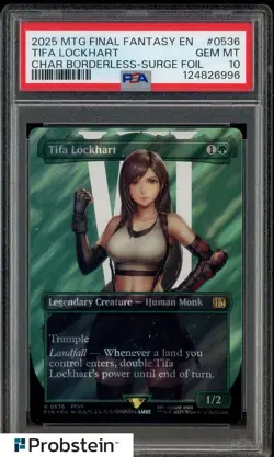 2025 MTG Final Fantasy Borderless Surge Foil #0536 Tifa Lockhart PSA 10 GEM MINT - Image 1