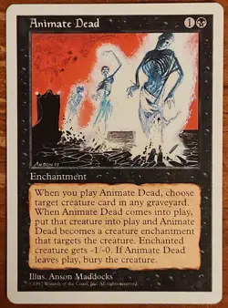 Animate Dead MTG Core Set 5th Edition LP Magic The Gathering - Image 1