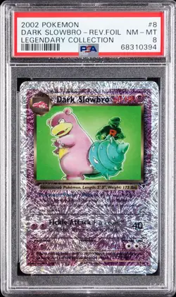 2002 POKEMON LEGENDARY COLLECTION #8 DARK SLOWBRO-REVERSE FOIL PSA 8 - Image 1