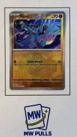 Pokemon Riolu 050/131 Sv: Prismatic Evolutions Master Ball Holo 70 HP - Image 1