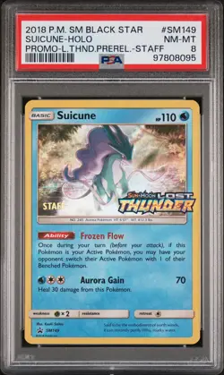 2018 POKEMON SM BLACK STAR PROMO #SM149 SUICUNE-HOLO PSA 8 - Image 1