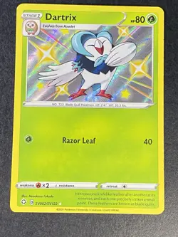 Dartrix SV002/SV122 Pokemon TCG 2021 Rare Holo Shiny Vault Shining Fates NM - Image 2