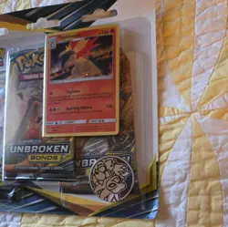Pokemon Sun & Moon Unbroken Bonds 3-Pack Blister New Sealed Typhlosion Promo - Image 2