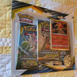 Pokemon Sun & Moon Unbroken Bonds 3-Pack Blister New Sealed Typhlosion Promo - Image 3
