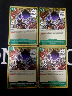 🔥 Zoro Demon Aura Nine Sword OP12-037 Playset 4x Card - One Piece TCG - NM-M - Image 1