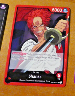 ONE PIECE CARD GAME CARTE FRANCAISE SHANKS OP09-001 L LEADER FR MINT - Image 1
