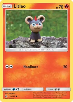 Litleo 18/131 Common Yuka Morii SM - Forbidden Light Pokemon Card - Image 1