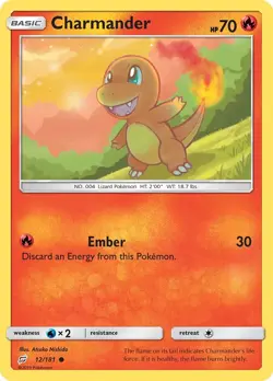 Charmander 12/181 Common SM - Team Up Pokemon Card - Image 1