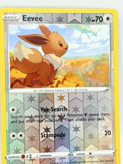 Eevee # 125/203 Pokemon Trading Card - Evolving Skies Reverse Holo (2021) - Image 5