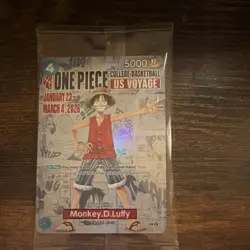 One Piece CCG Monkey.D.Luffy US Voyage Promo Holo P-055 5000 Power Card - Image 1
