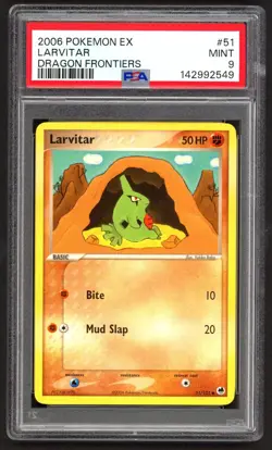 Pokemon Cards - PSA 9 Larvitar 51/101 - Dragon Frontiers Non Holo - MINT - PSA9 - Image 1