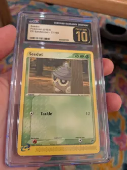 (POP 14) CGC 10 PRISTINE Pokemon Seedot EX Sandstorm 77/100 2003 card - Image 2