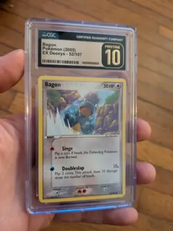 (POP 1) CGC PRISTINE 10 Bagon 52/107 EX Deoxys Pokemon 2005 Card - Image 1