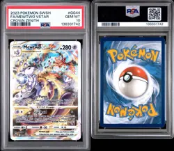 2023 POKEMON SWORD & SHIELD CROWN ZENITH #GG44 FULL ART/MEWTWO VSTAR PSA 10 - Image 3
