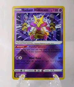 Radiant Alakazam 059/195 SWSH12 Silver Tempest Radiant Rare Holo Eng 130 HP - Image 1