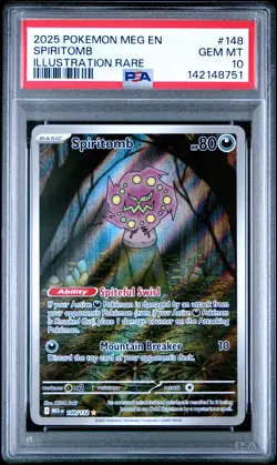 2025 POKEMON MEG EN-MEGA EVOLUTION ILLUSTRATION RARE #148 SPIRITOMB PSA 10 - Image 1