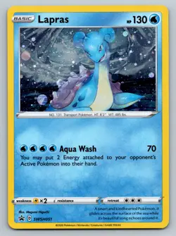 2020 Pokemon Lapras SWSH051 Cosmos Holo Black Star Promo - Galaxy Swirl - Image 1