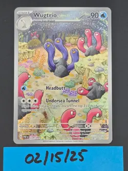 Pokemon Shiny Wugtrio 2024 Paldean Fates Holo Full Art Rare 224/91 - Image 1