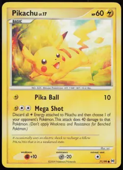 Pikachu 71/99 LP Arceus Common Pokemon - Image 1
