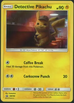 Detective Pikachu Holo SM190 Pokemon Sun & Moon Black Star Promo Near Mint - Image 1