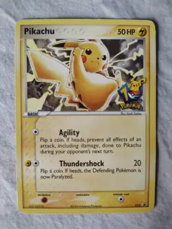 Pokemon TCG Pikachu Stamped 10th Anniversary Journey Across America 012 LP-MP - Image 1