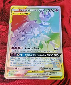 Pokemon Solgaleo & Lunala GX Secret Rare Cosmic Eclipse 254/236 TAG TEAM Holo - Image 1