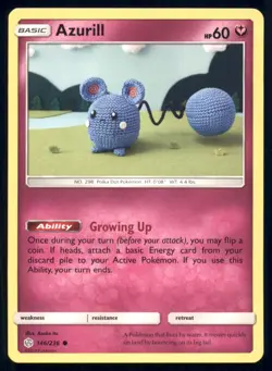 Azurill 146/236 Common Cosmic Eclipse Pokemon Lightly Played - Image 1