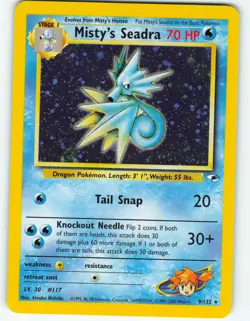 Misty's Seadra - Prerelease Stamped Holo - 9/132 Gym Heroes - Pokemon TCG - 2000 - Image 1