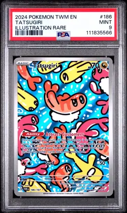 2024 Pokemon Twilight Masquerade Tatsugiri #186 Illustration Rare PSA 9 Mint - Image 1