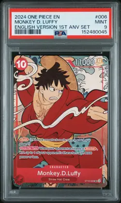 2024 ONE PIECE ENGLISH VERSION 1ST ANNIVERSARY SET #006 MONKEY D. LUFFY PSA 9 - Image 1