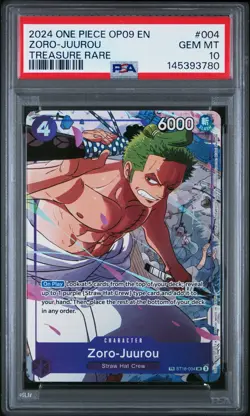 2024 ONE PIECE OP09-EMPERORS IN THE NEW WORLD TREASURE RARE ZORO-JUUROU PSA 10 - Image 1