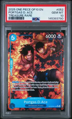 2025 ONE PIECE OP10-ROYAL BLOOD TREASURE RARE #052 PORTGAS D. ACE PSA 10 - Image 1