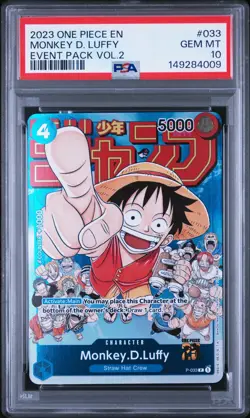 2023 ONE PIECE PROMOS EVENT PACK VOL.2 #033 MONKEY D. LUFFY PSA 10 - Image 1
