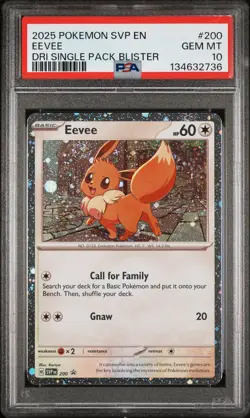 Eevee Pokemon Svp En-Sv Black Star Promo 200 NM PSA 10 - Image 1