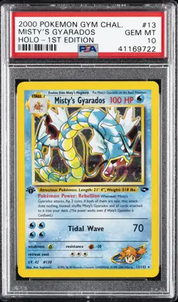 2000 POKEMON GYM CHALLENGE HOLO-1ST EDITION #13 MISTY'S GYARADOS PSA 10 - Image 1