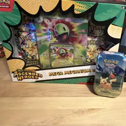Pokemon TCG Ascended Heroes Mega Meganium EX & Pikachu tin - Image 1