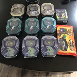 LOT OF 11 Pokemon TCG Triple Whammy Tin / Trick or Trade Set NEW SEALED - Image 1