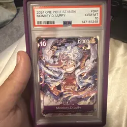 PSA 10 2024 ONE PIECE ST18 EN MONKEY D LUFFY P-041 GEAR 5 ENGLISH PURPLE - Image 1
