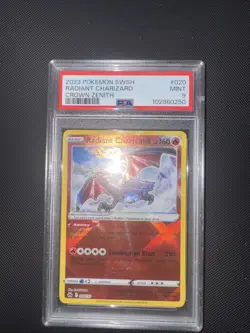 2023 Pokemon TCG SWSH Crown Zenith Radiant Charizard Card 020/159 PSA 9 Mint - Image 1