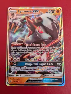 Lycanroc GX 74/145 Guardians Rising Pokemon Card Excellent Condition - Image 1