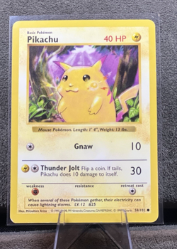 Pokemon TCG Pikachu Base Set Shadowless Yellow Cheeks Card 58/102 LP - Image 3