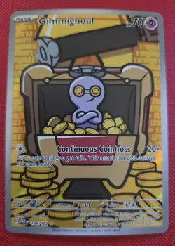 Pokemon TCG Gimmighoul Paradox Rift Illustration Rare Card 198/182 - Image 1