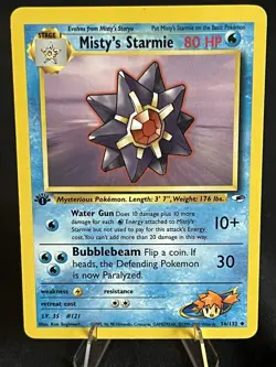 Misty's Starmie 1st Edition Regular Non-Holo Card 056/132 English Gym Heroes MP - Image 1