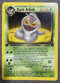 Pokemon TCG Dark Arbok Card 19/82 First Edition Near Mint - Image 1