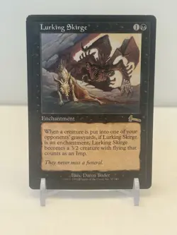 Wizards Lurking Skirge Urza's Legacy Rare Black Enchantment Card 55 Daren Bader - Image 1