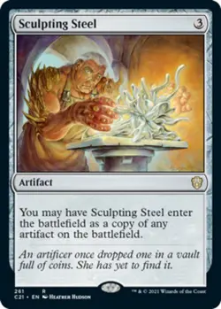 1x Sculpting Steel NM-Mint, English Commander 2021 MTG Magic - Image 1