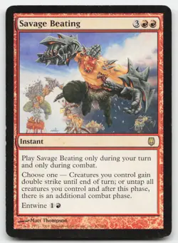 Savage Beating #67 (HP) Darksteel DST Magic MTG - Image 1