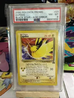 Pokemon Card PSA 8 Zapdos Promo Aoki Error - Image 1