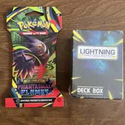 Pokemon Lot Of 1 Unopened Booster Pack & 1 Sealed Lightning Box Phantasmal NEW - Image 1